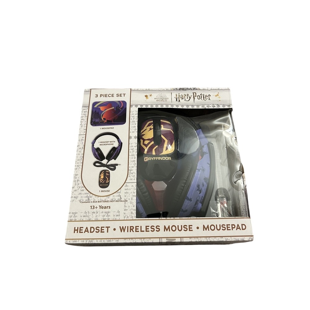 Harry Potter Gaming Set Unisex OS Multi New Gryffindor Headset Mouse Mousepad